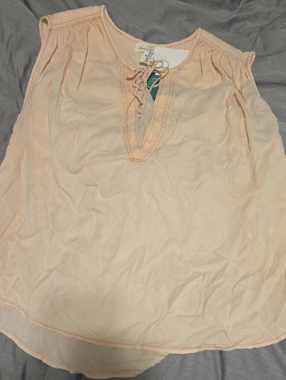 H & M Peach Tencel Tank Nwt 14/L